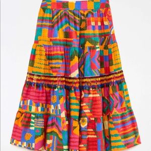 Farm Rio Summer Patches Midi Skirt